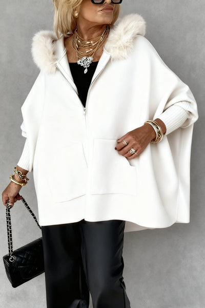 Elaine – Cozy casual jacket with elegant faux fur collar