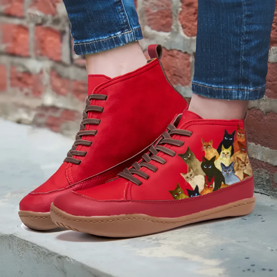 Minnie | Leather Ankle Boots for Cat Lovers