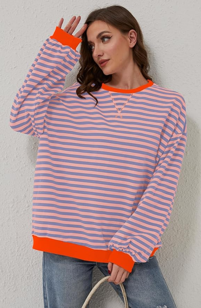 Janina – Striped oversized sweater for a bold autumn style