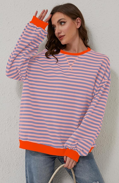 Janina – Striped oversized sweater for a bold autumn style