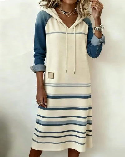 Margaret – Striped cotton-blend dress for cozy autumn days