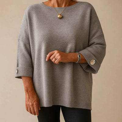 Elaine – Classic knit top with 3/4 sleeves