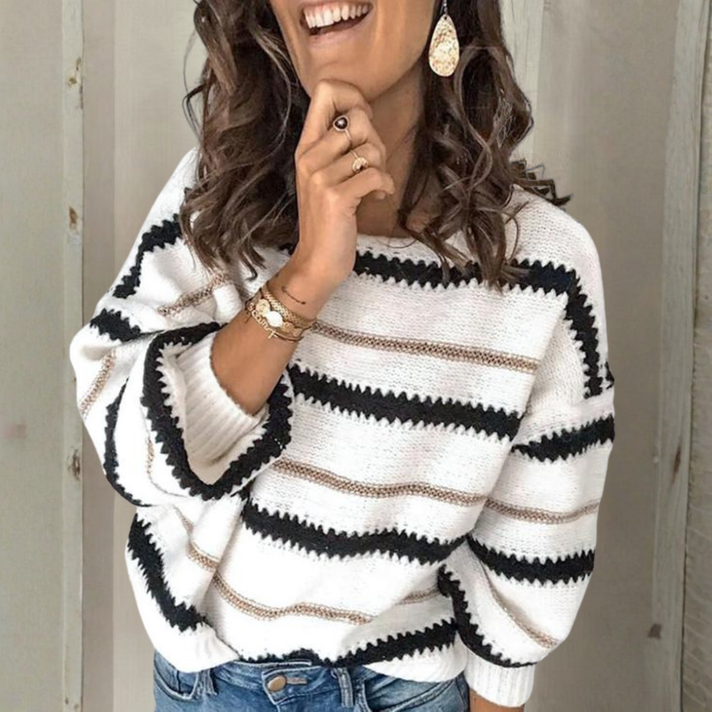 Jane™ - Casual Long Sleeve Crewneck Sweater