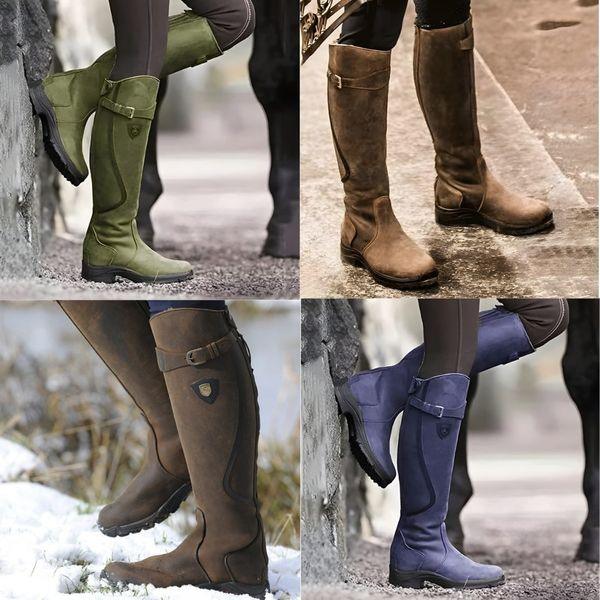 Linda – Waterproof leather riding boots