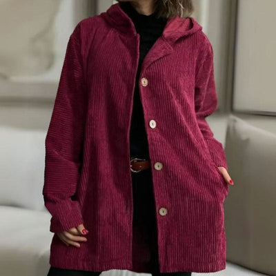 Velvet Coat with Hood | Warm, Soft, and Perfect for Autumn