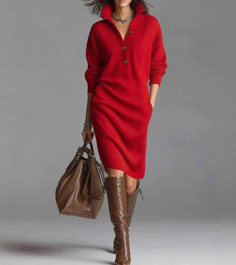 Diana – Soft knit dress for graceful cool-season style