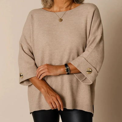 Elaine – Classic knit top with 3/4 sleeves