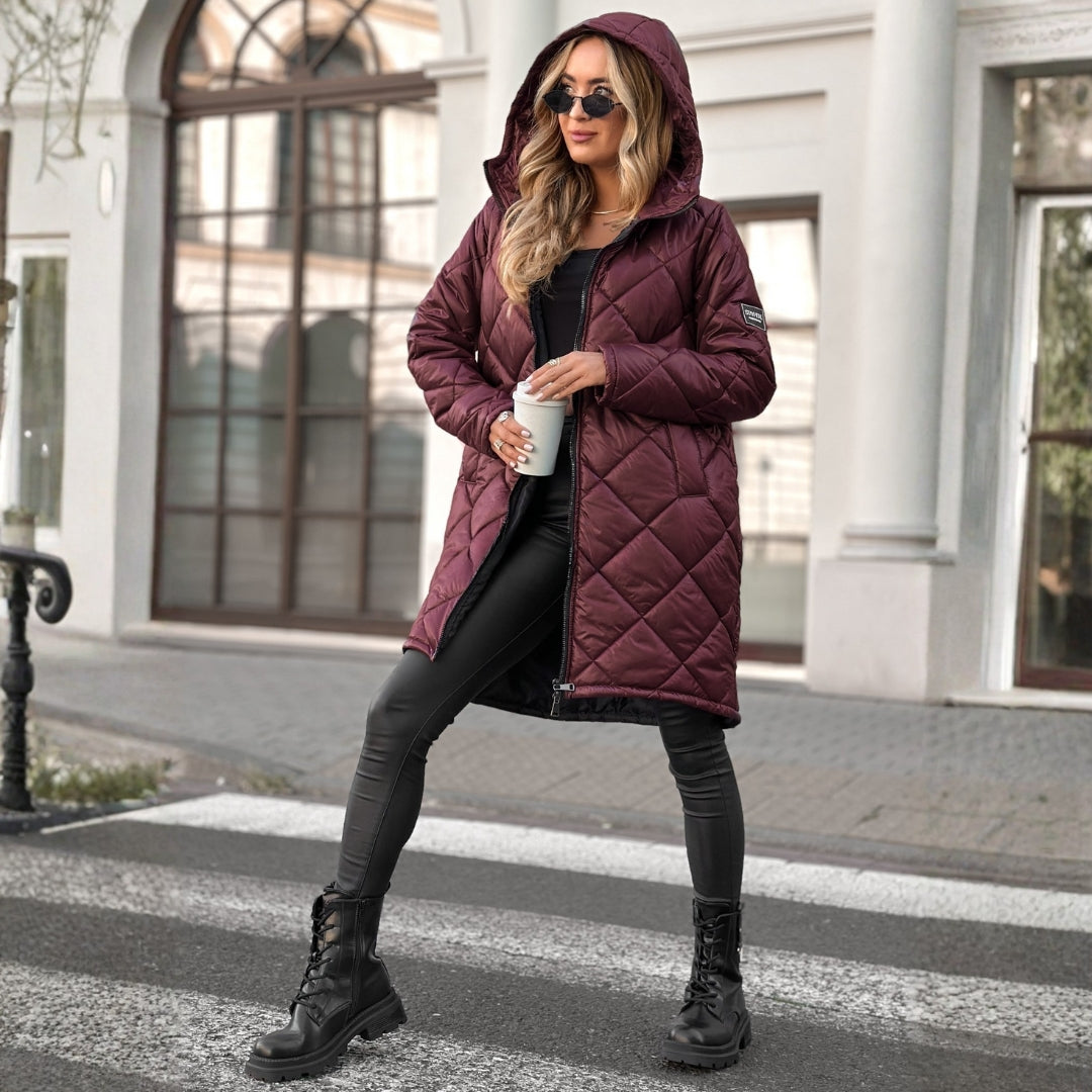 Anna – Quilted winter coat with a hood