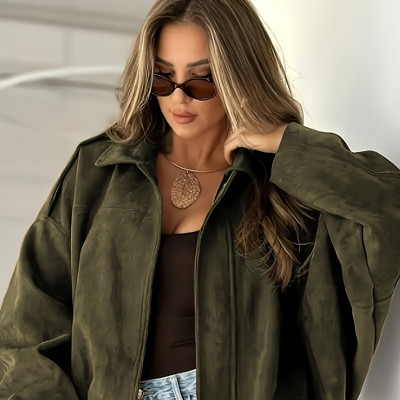 Šárka – Short Suede Jacket in Oversized Cut