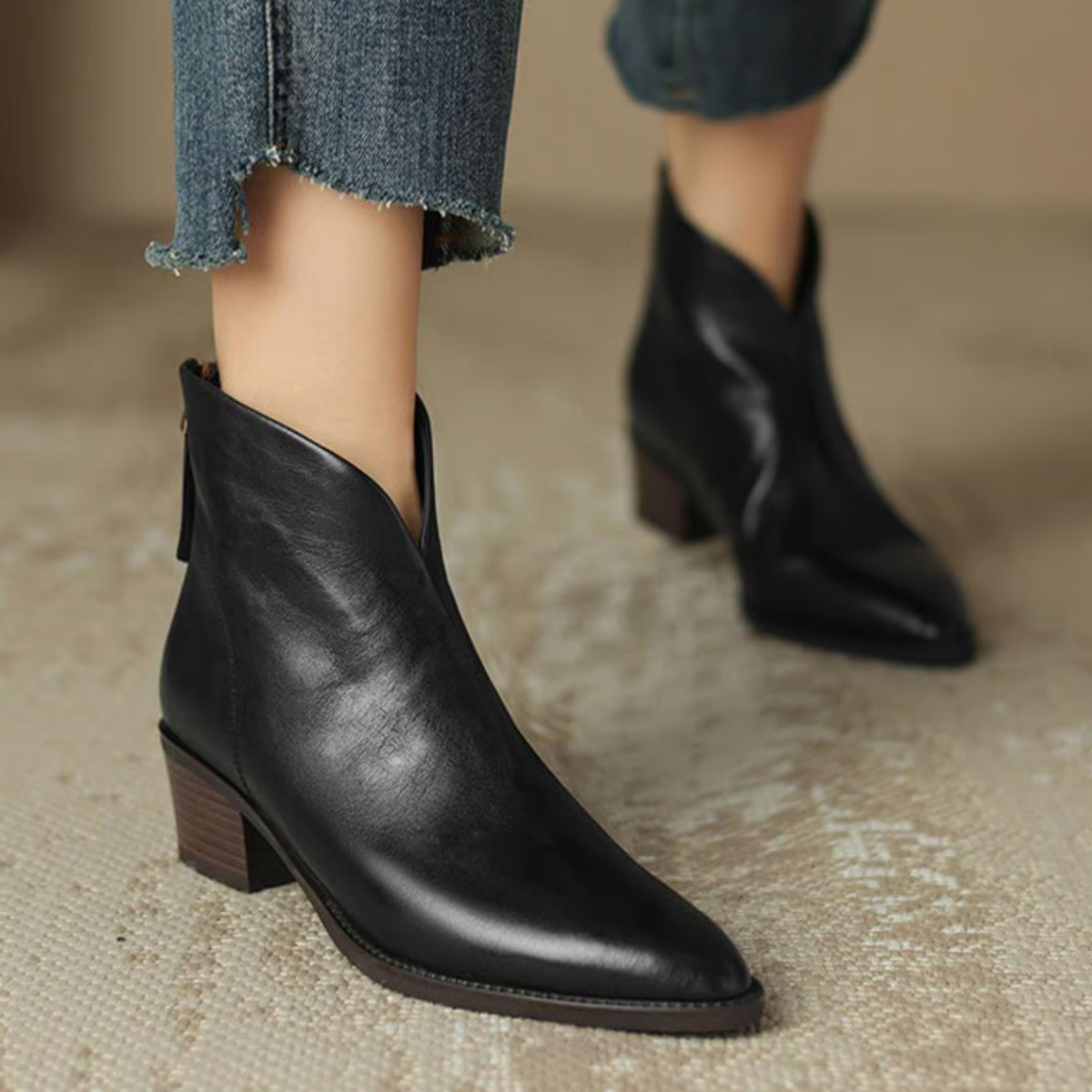 Margaret – Luxe ankle boots with a graceful low heel