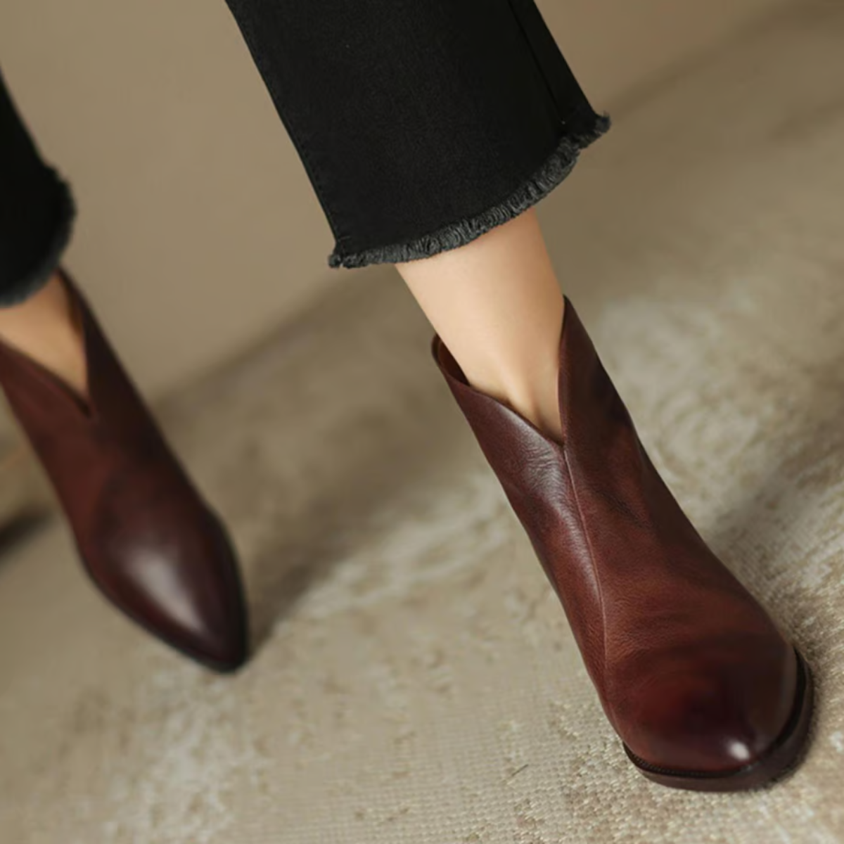 Margaret – Luxe ankle boots with a graceful low heel