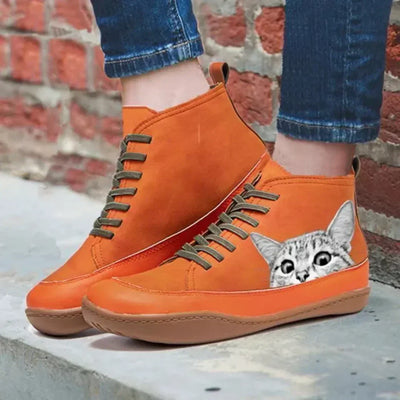 Pippa | Leather Ankle Boots for Cat Lovers