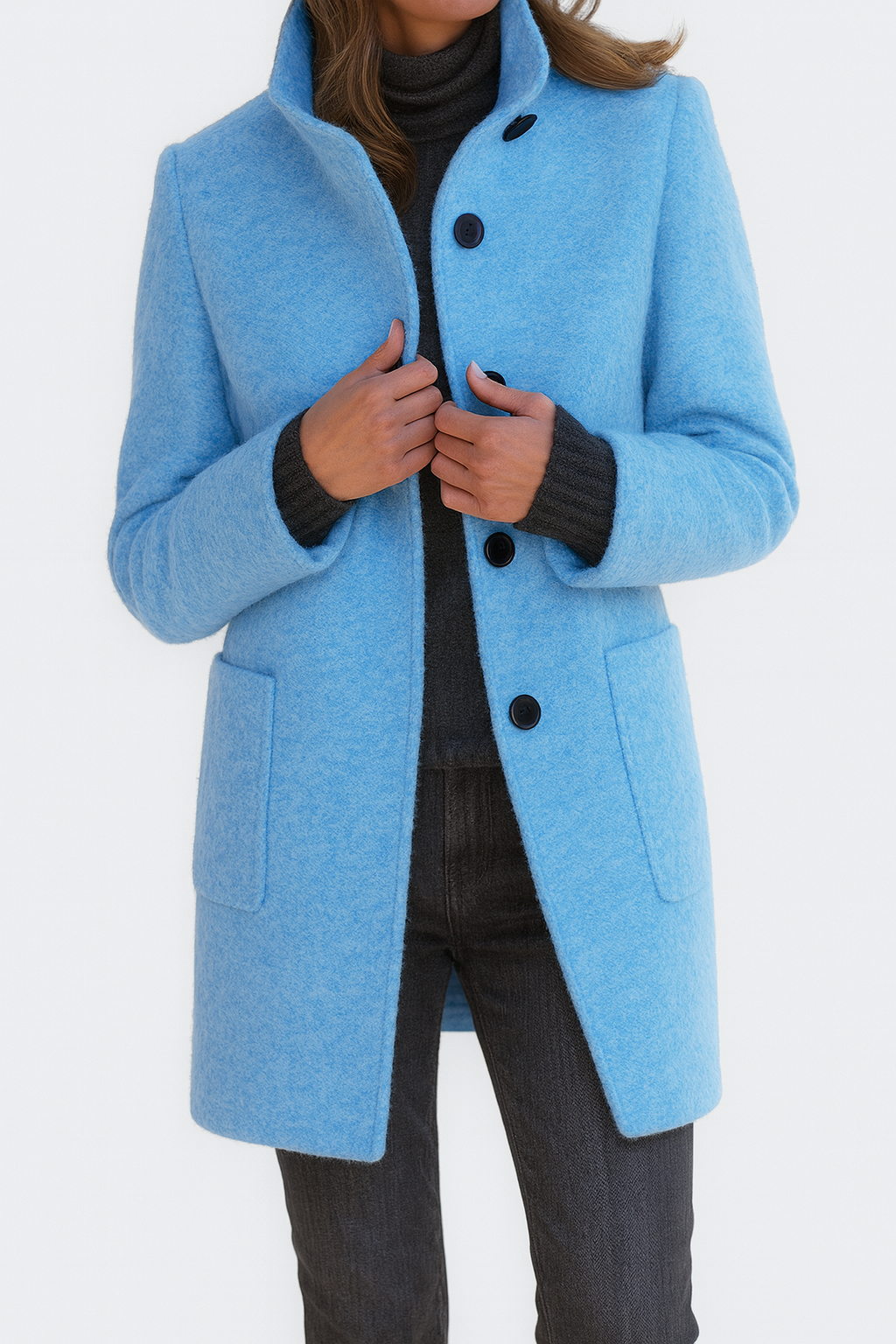 Grace – Elegant Wool-Blend Coat for Chilly Days