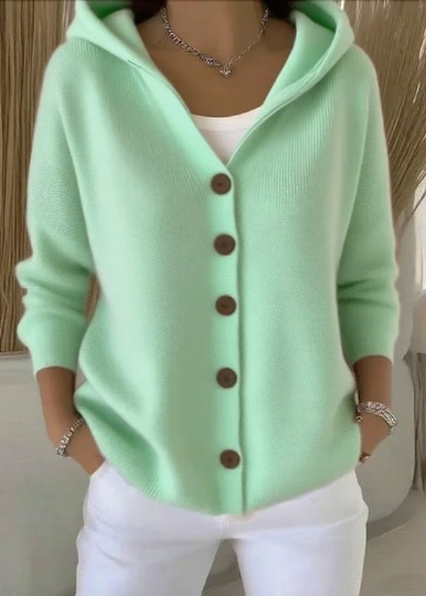 Sophie – Classic Knit Cardigan with Hood