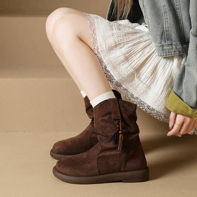 Hallie | Vintage-Inspired Suede Ankle Boots