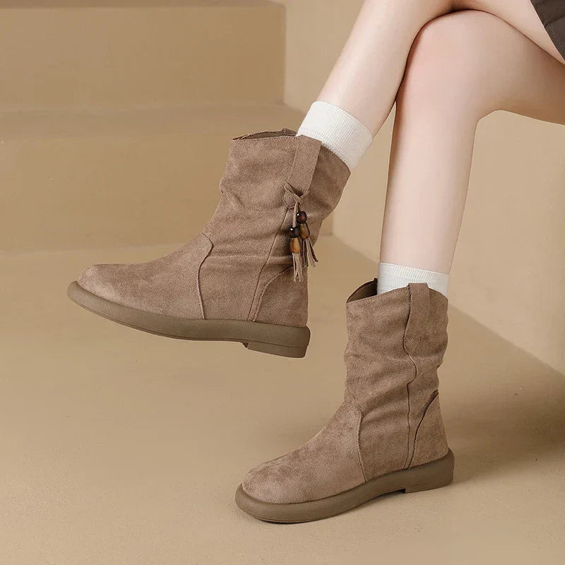 Hallie | Vintage-Inspired Suede Ankle Boots