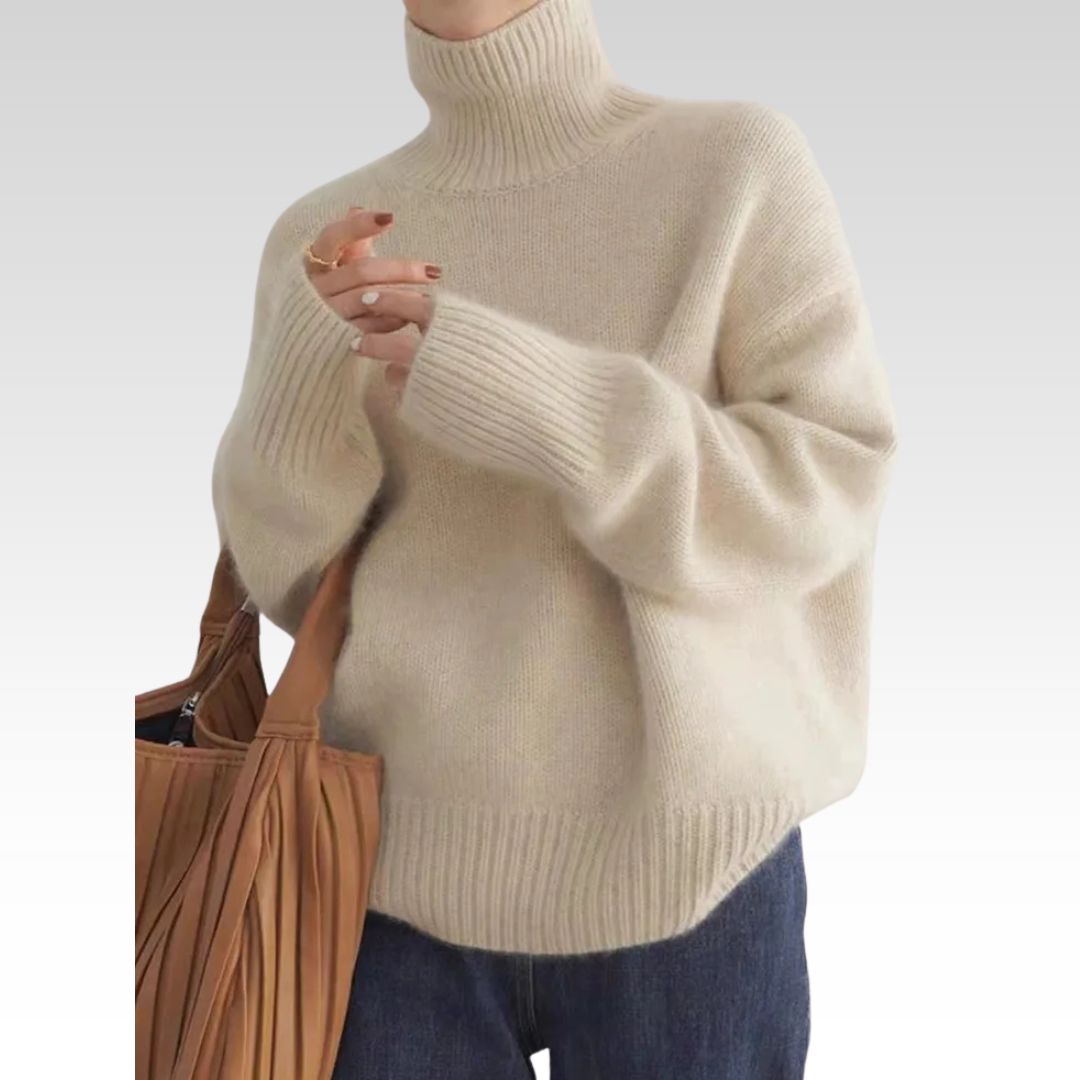Amber – Elegant Sweater with High Collar for Autumn Days