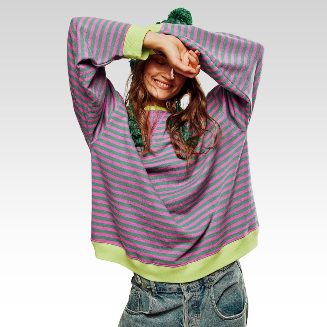 Janina – Striped oversized sweater for a bold autumn style