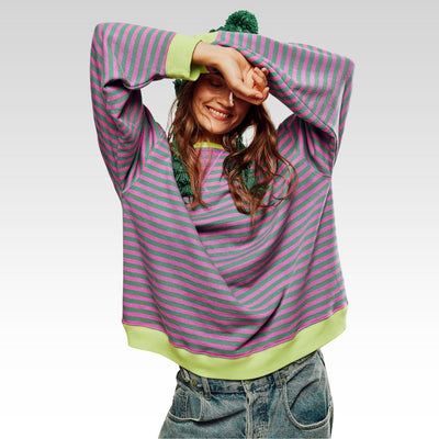 Janina – Striped oversized sweater for a bold autumn style