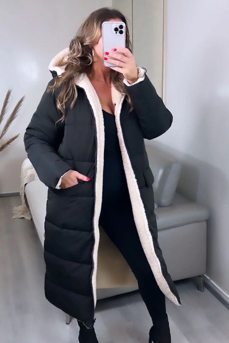 Vera – Long Reversible Quilted Winter Jacket for Women