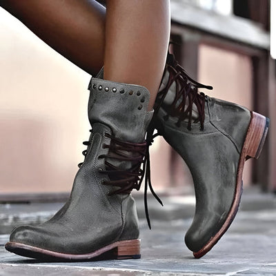 Anna™ | Vintage Lace-Up Leather Shoes
