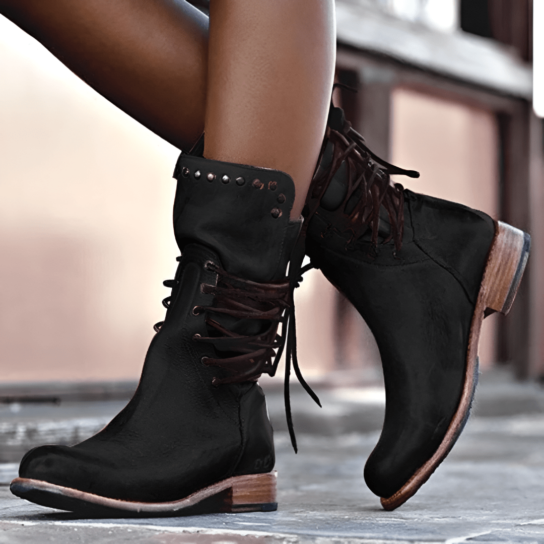 Anna™ | Vintage Lace-Up Leather Shoes