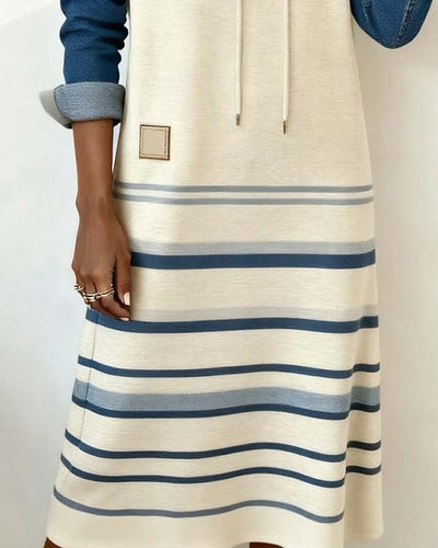 Margaret – Striped cotton-blend dress for cozy autumn days