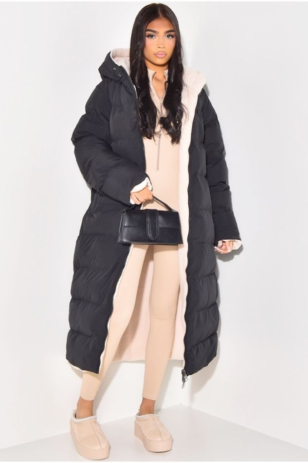 Vera – Long Reversible Quilted Winter Jacket for Women