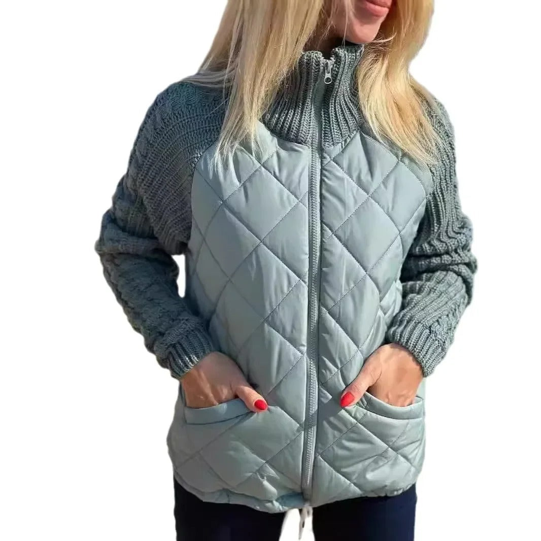 Elaine – Quilted jacket with knitted sleeves