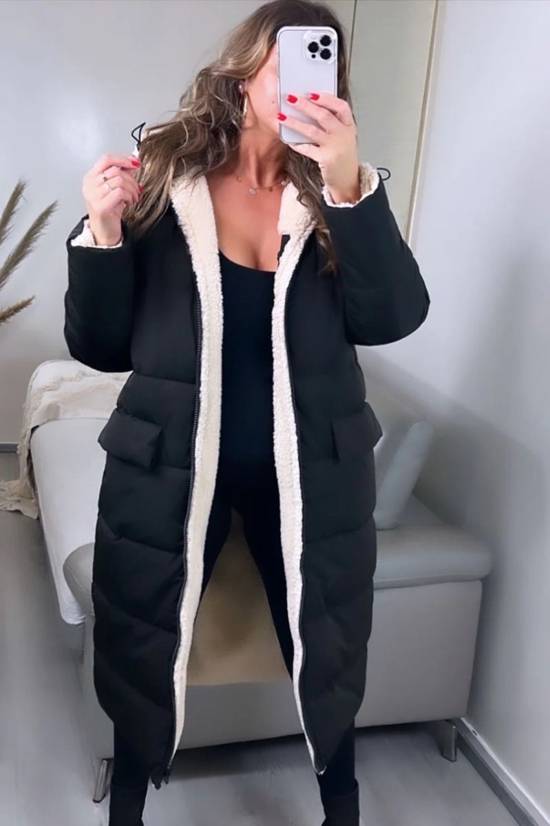 Vera – Long Reversible Quilted Winter Jacket for Women